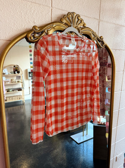 Long Sleeve Mesh Top