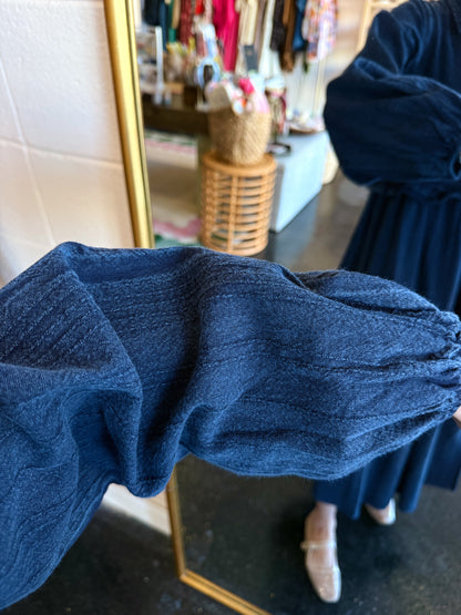 Navy Textured Dress
