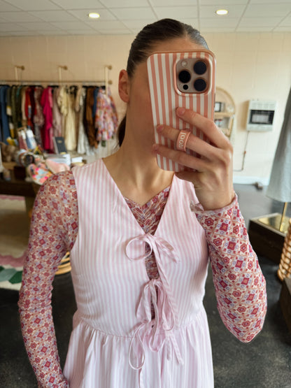 Pink Stripe Tie Dress