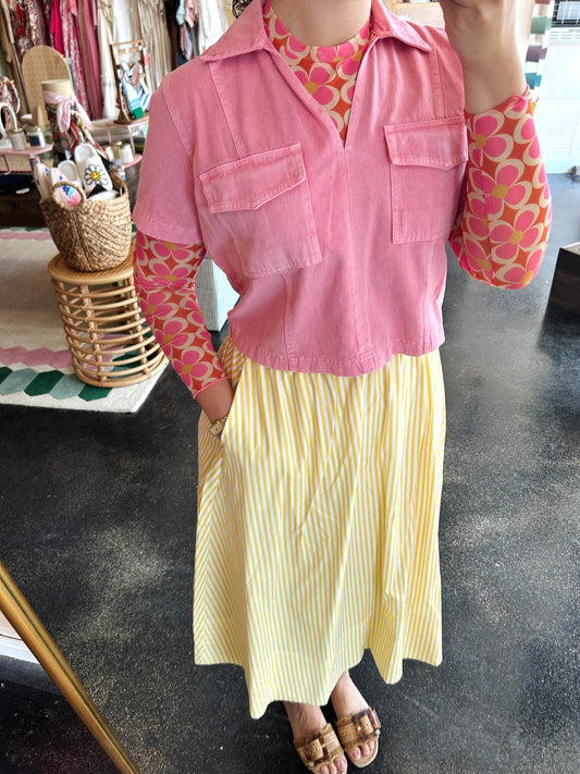Sea Pink Denim Top