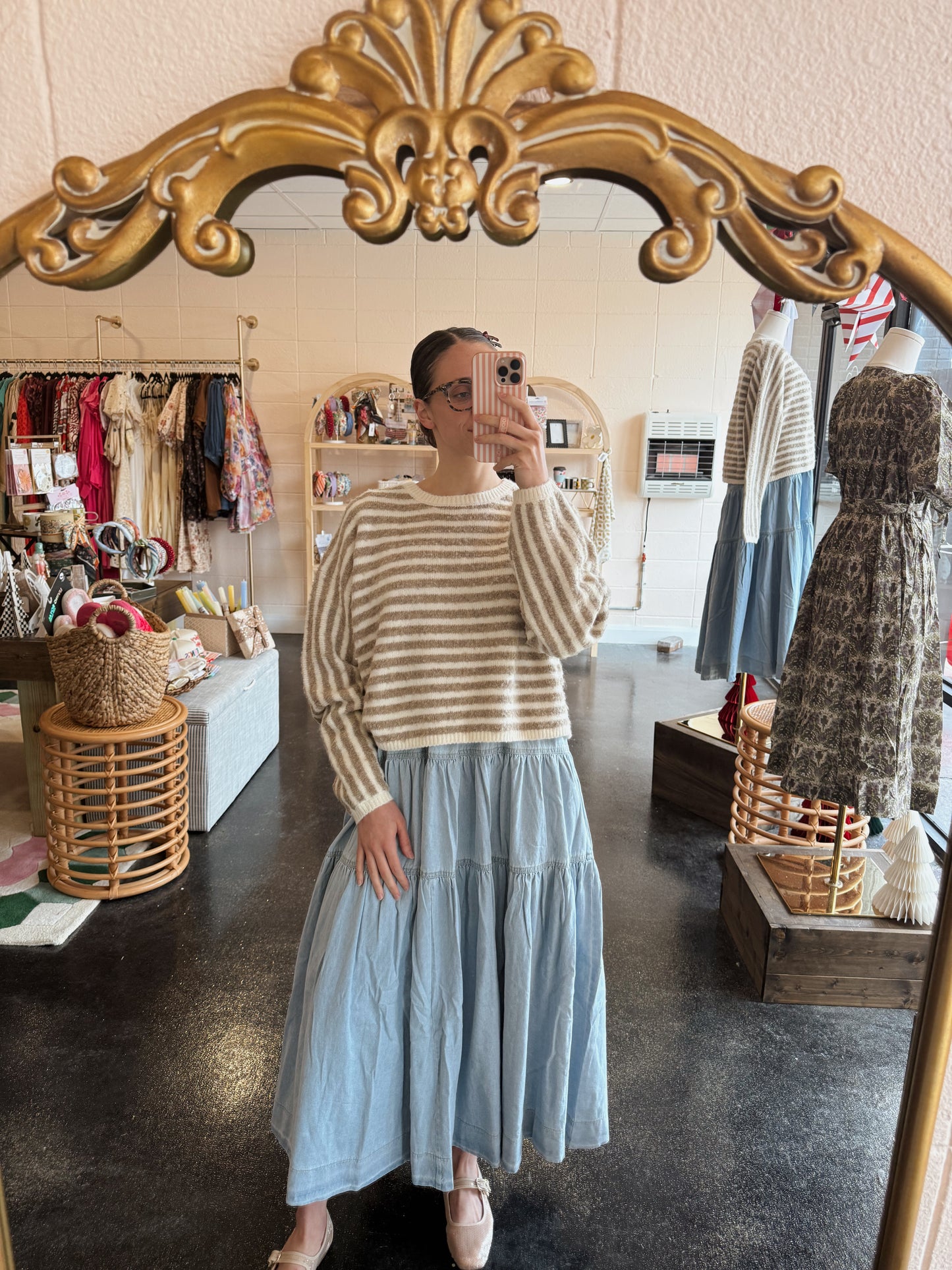 Striped Knit Sweater - SMALL