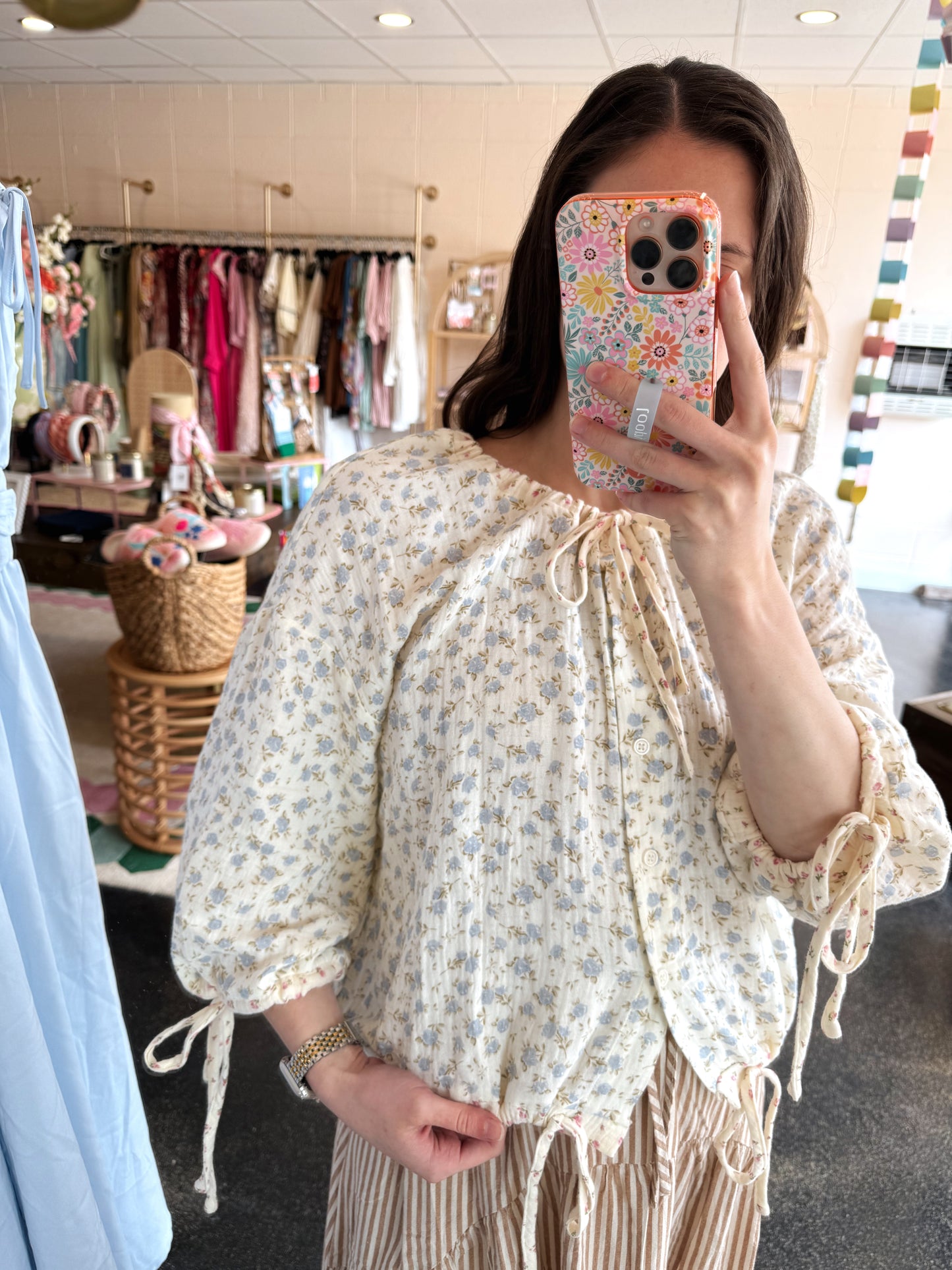 Floral Gauze Top