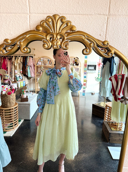 Pistachio Pleated Dress