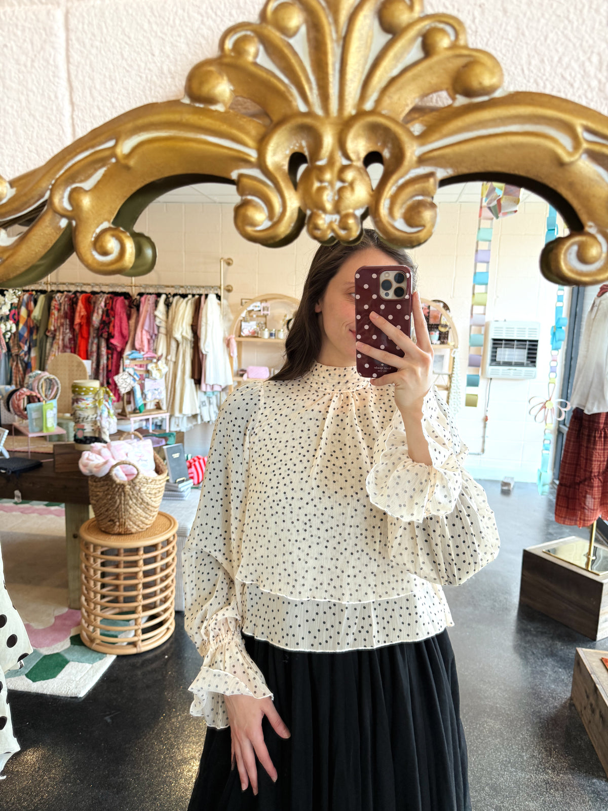 Polka Dot Back Tie Top