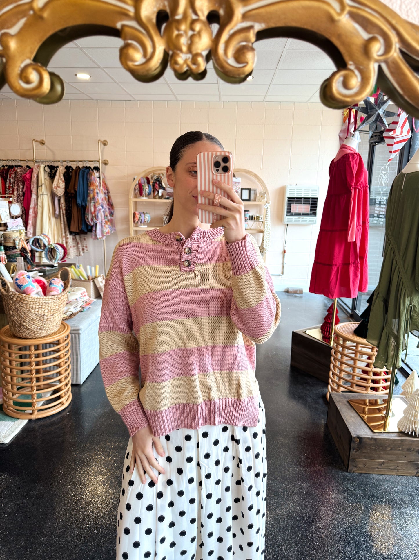 Mauve Stripe Sweater