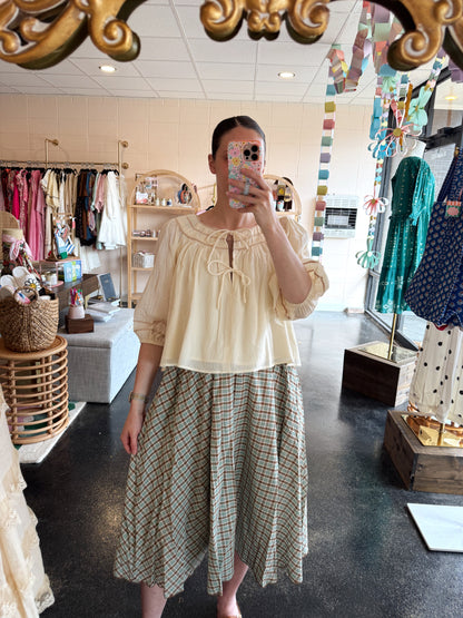 Brown Multi Plaid Skirt
