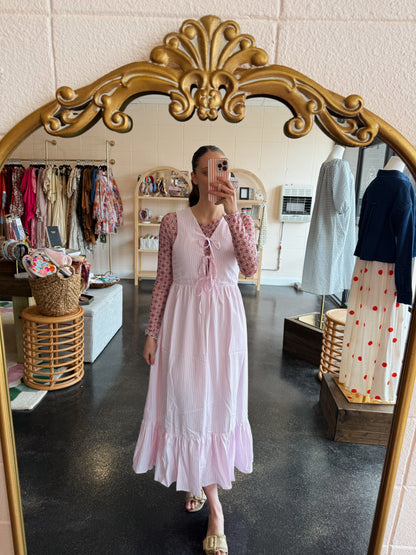 Pink Stripe Tie Dress