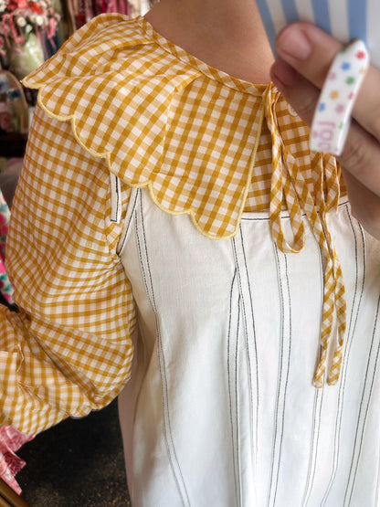 Gingham Collar Top
