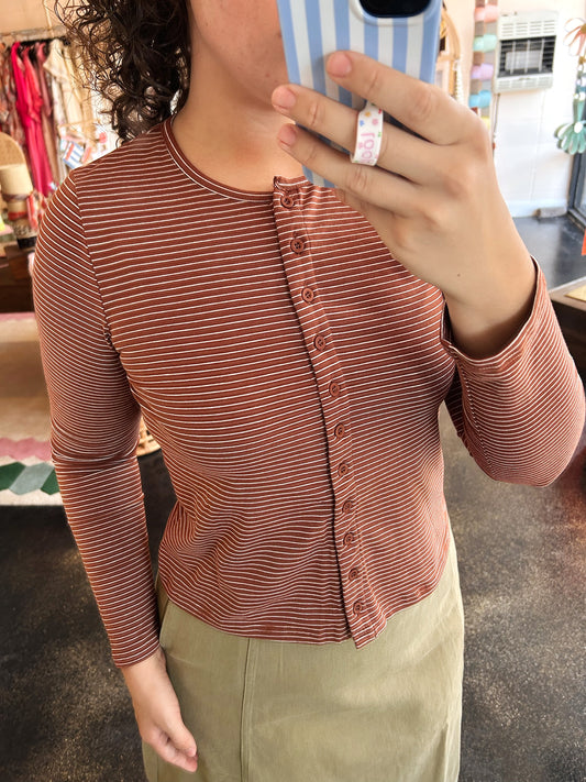 Striped Button Up Top