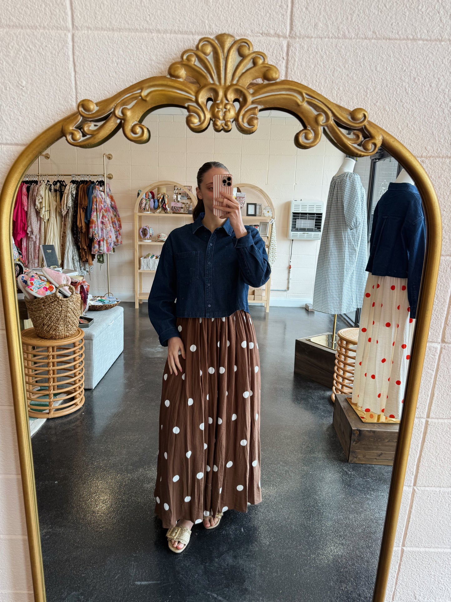 Polka Dot Print Maxi Dress