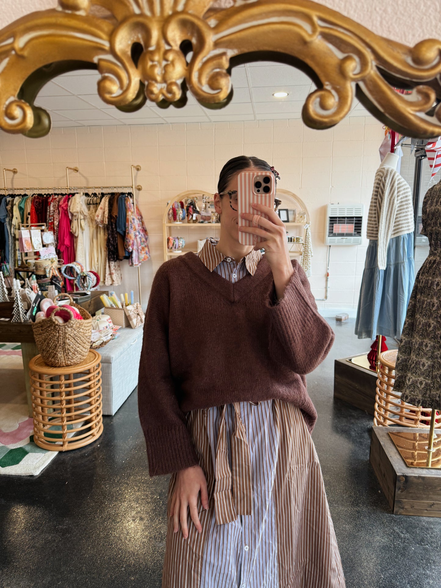 Brown Vneck Sweater