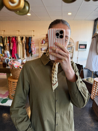 Olive Button Down Dress