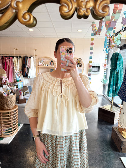 Cream Tie Top
