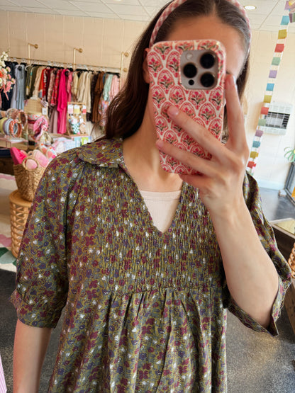 Green Floral Dress - MEDIUM