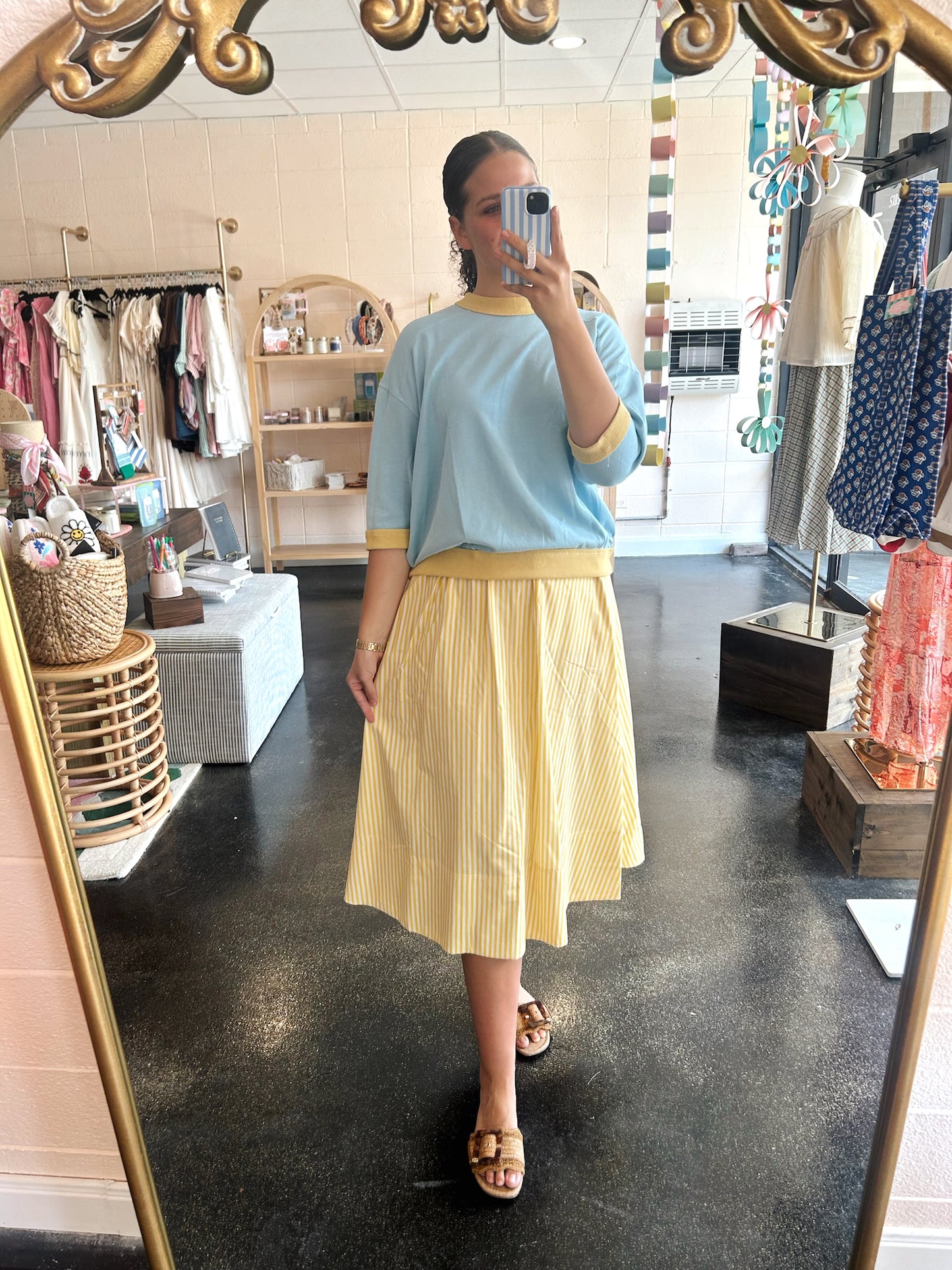 Blue/Yellow Dual Color Top