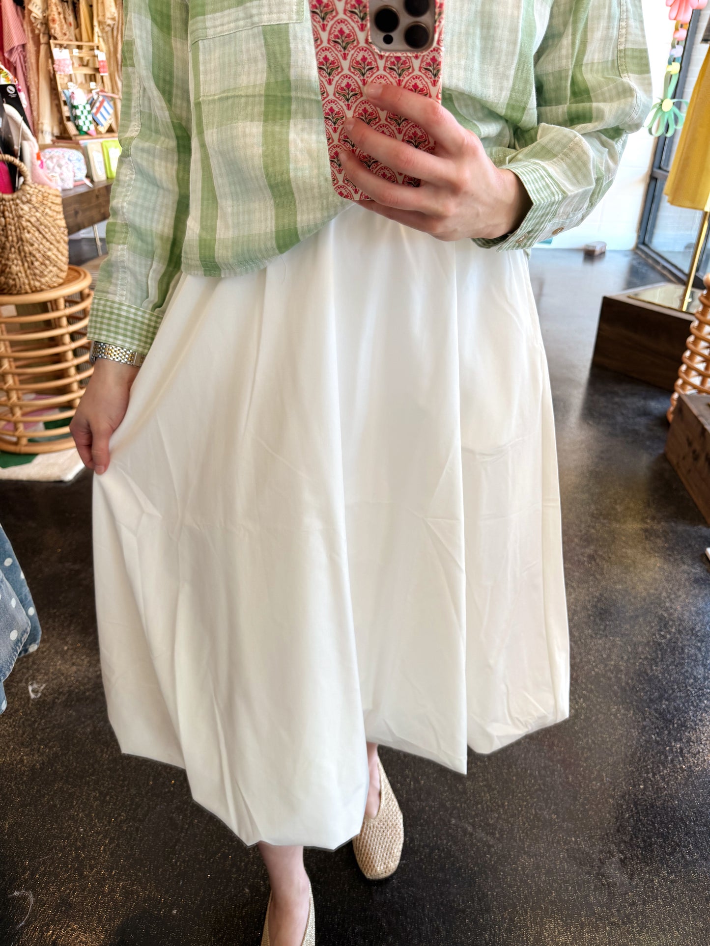 White Bubble Skirt - MEDIUM