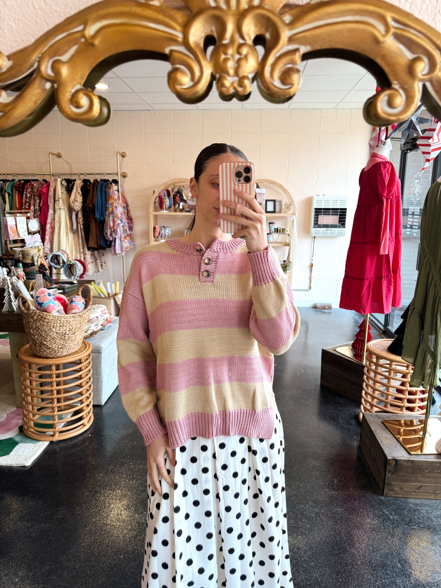 Mauve Stripe Sweater