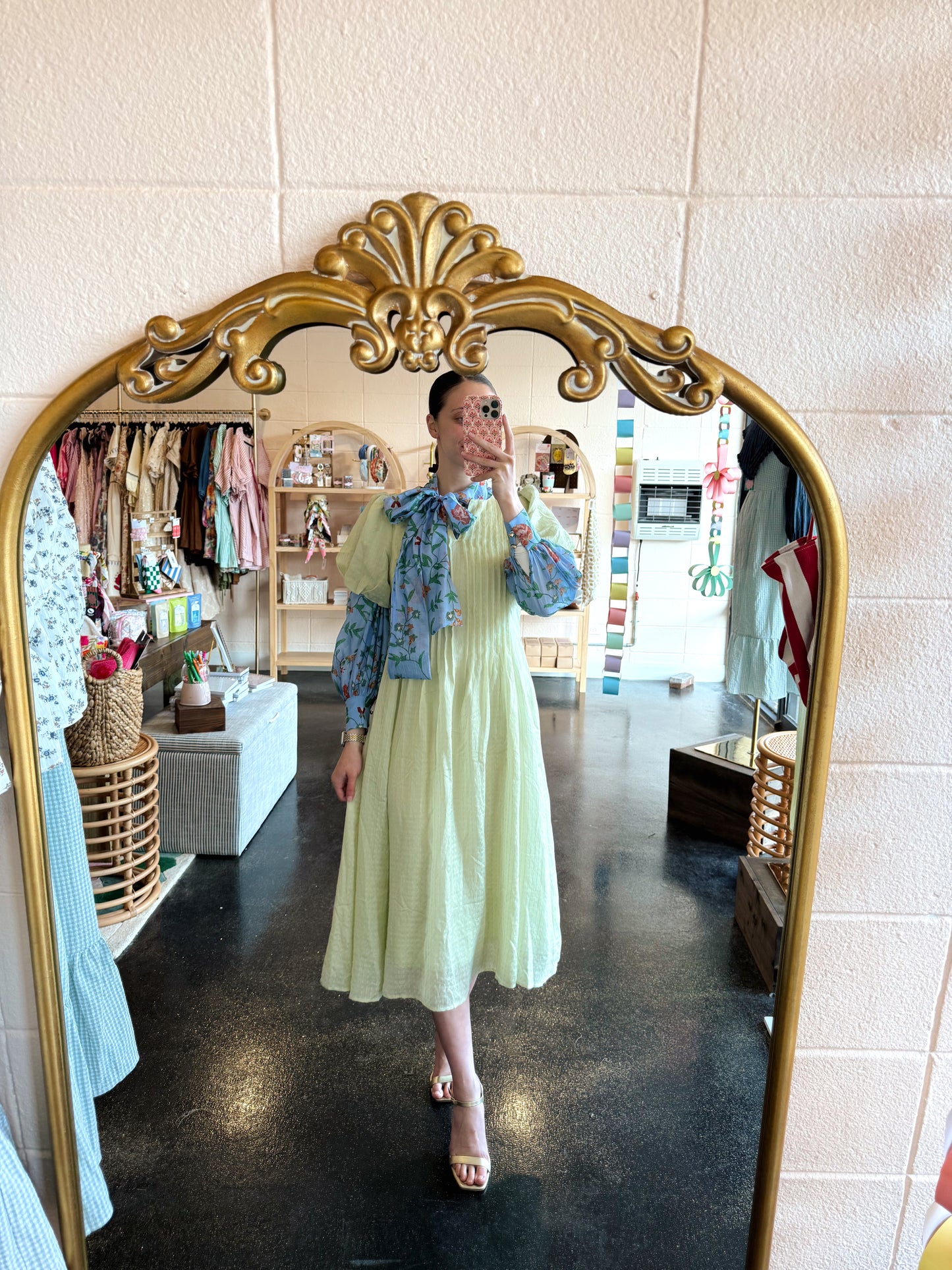 Pistachio Pleated Dress