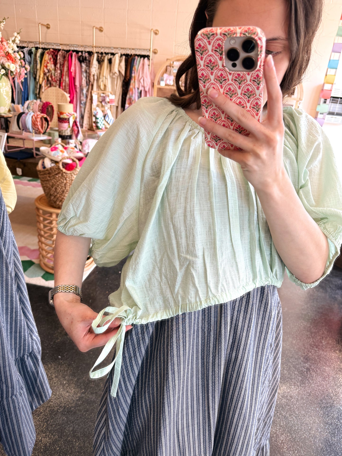 Drawstring Waist Top