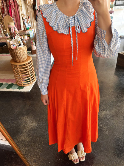 Orange Fit & Flare Dress
