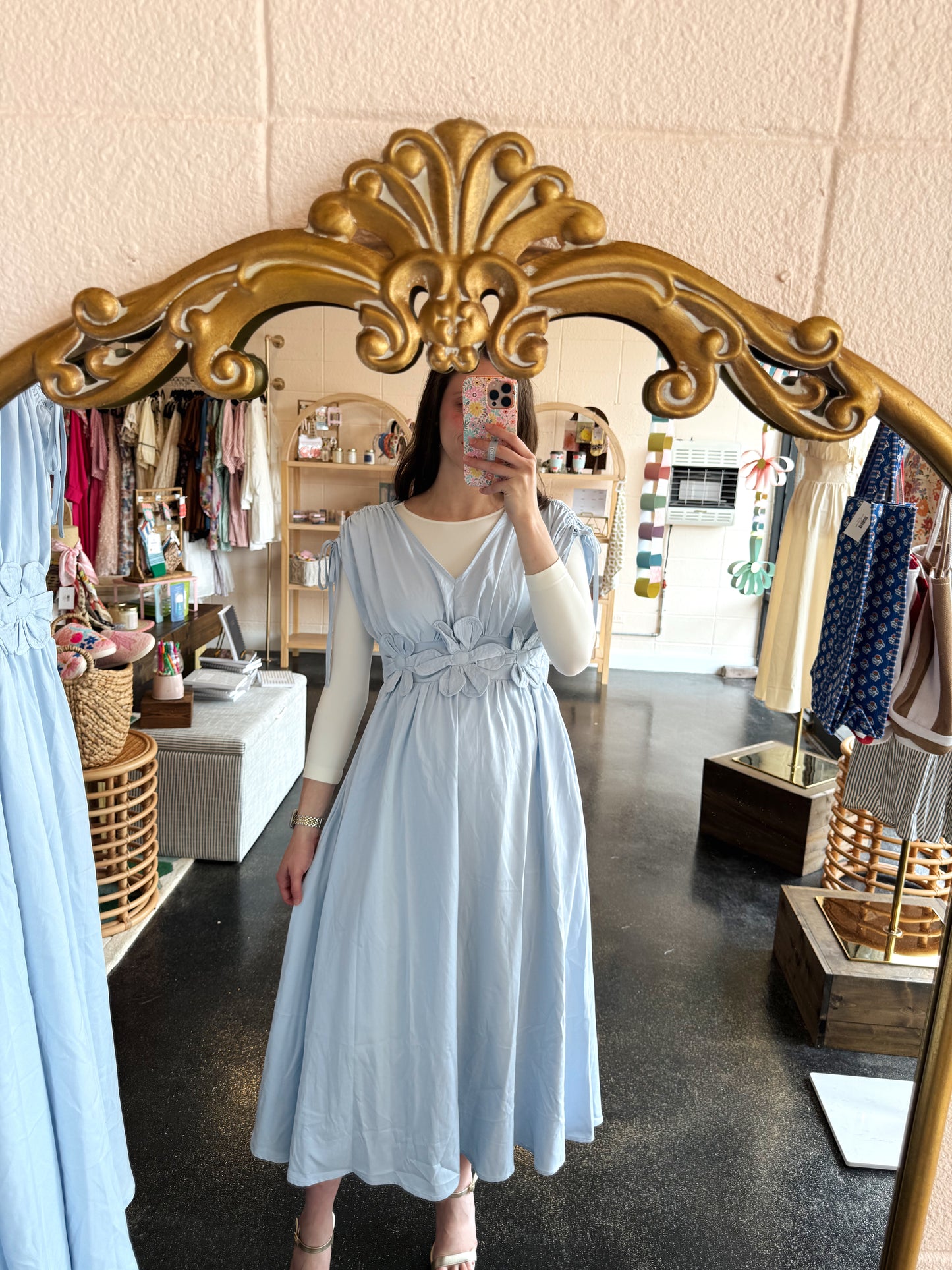 Floral Waist Applique Dress