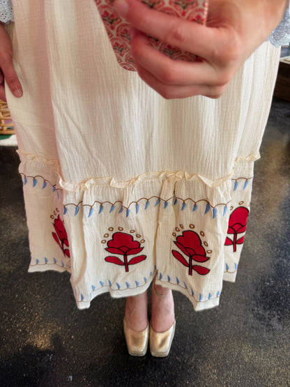 Cream Embroidered Dress