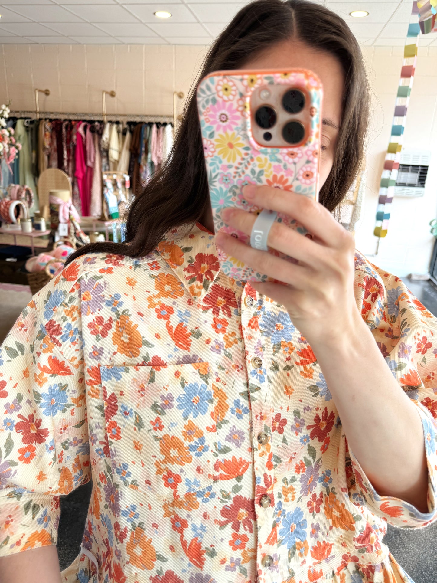 Washed Floral Top