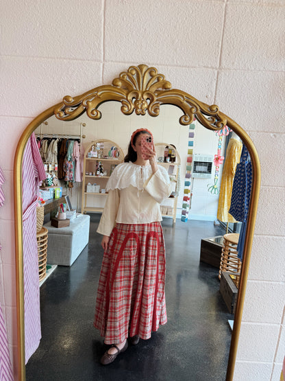 Cream Eyelet Cape Top