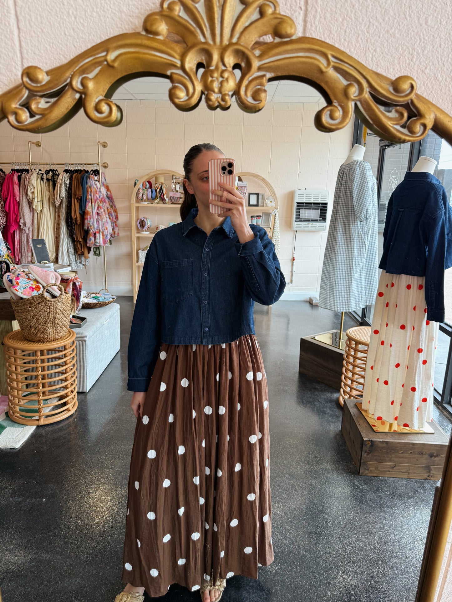 Polka Dot Print Maxi Dress