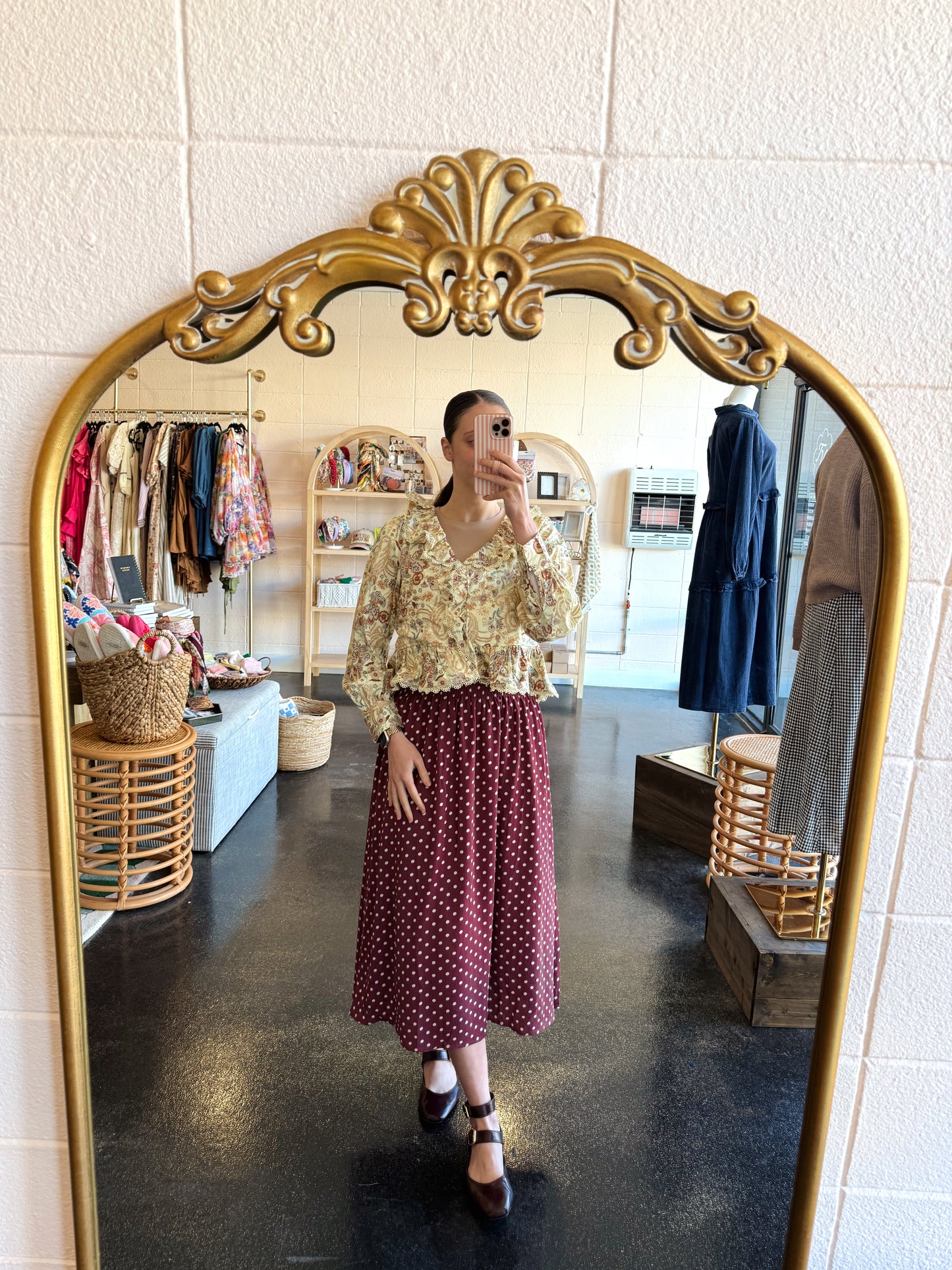 Custard Floral Top