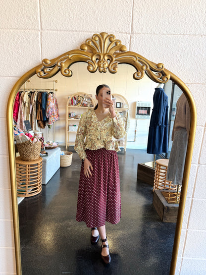 Custard Floral Top