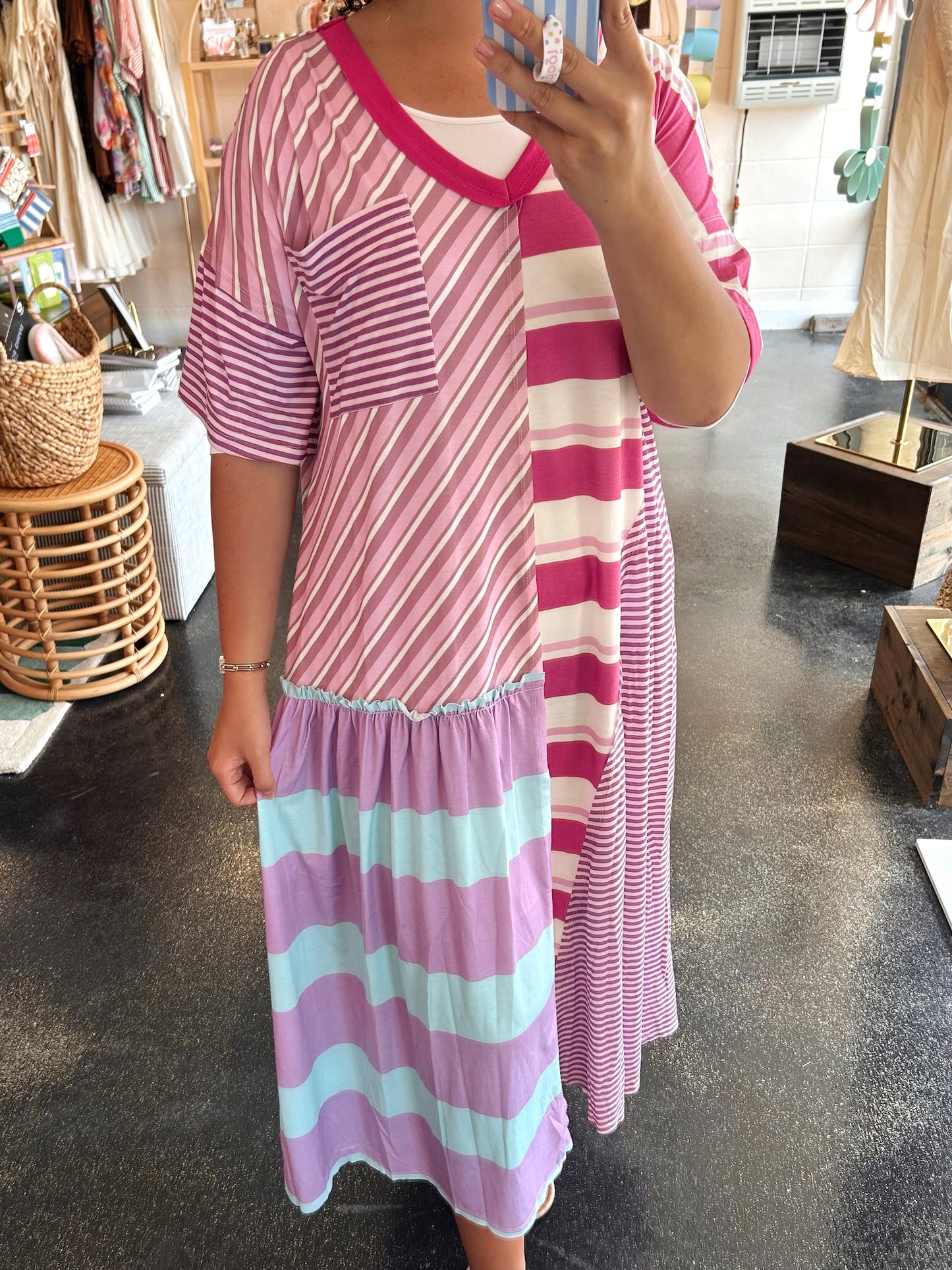 Purple Mix Stripe Dress