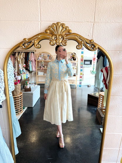 Baby Blue Floral Top