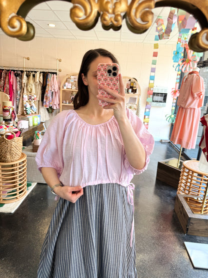 Drawstring Waist Top