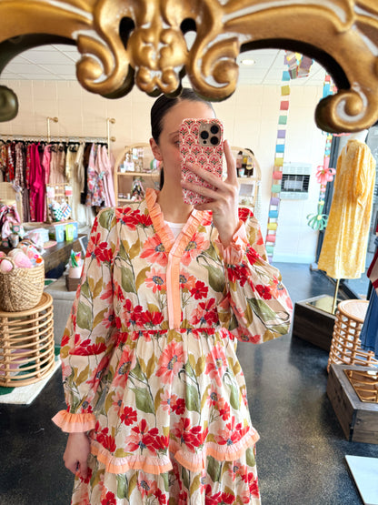 Olive & Pink Floral Dress