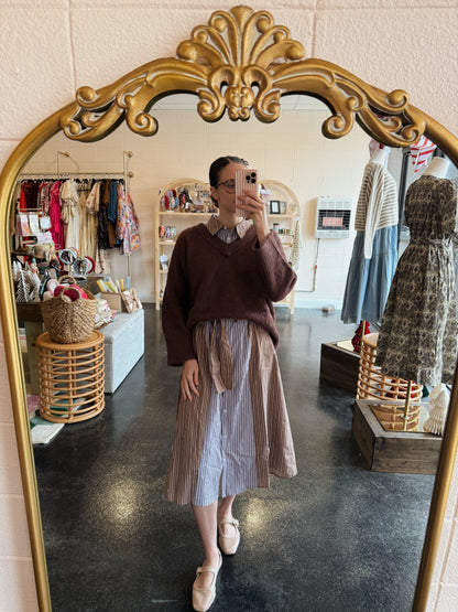 Brown Vneck Sweater