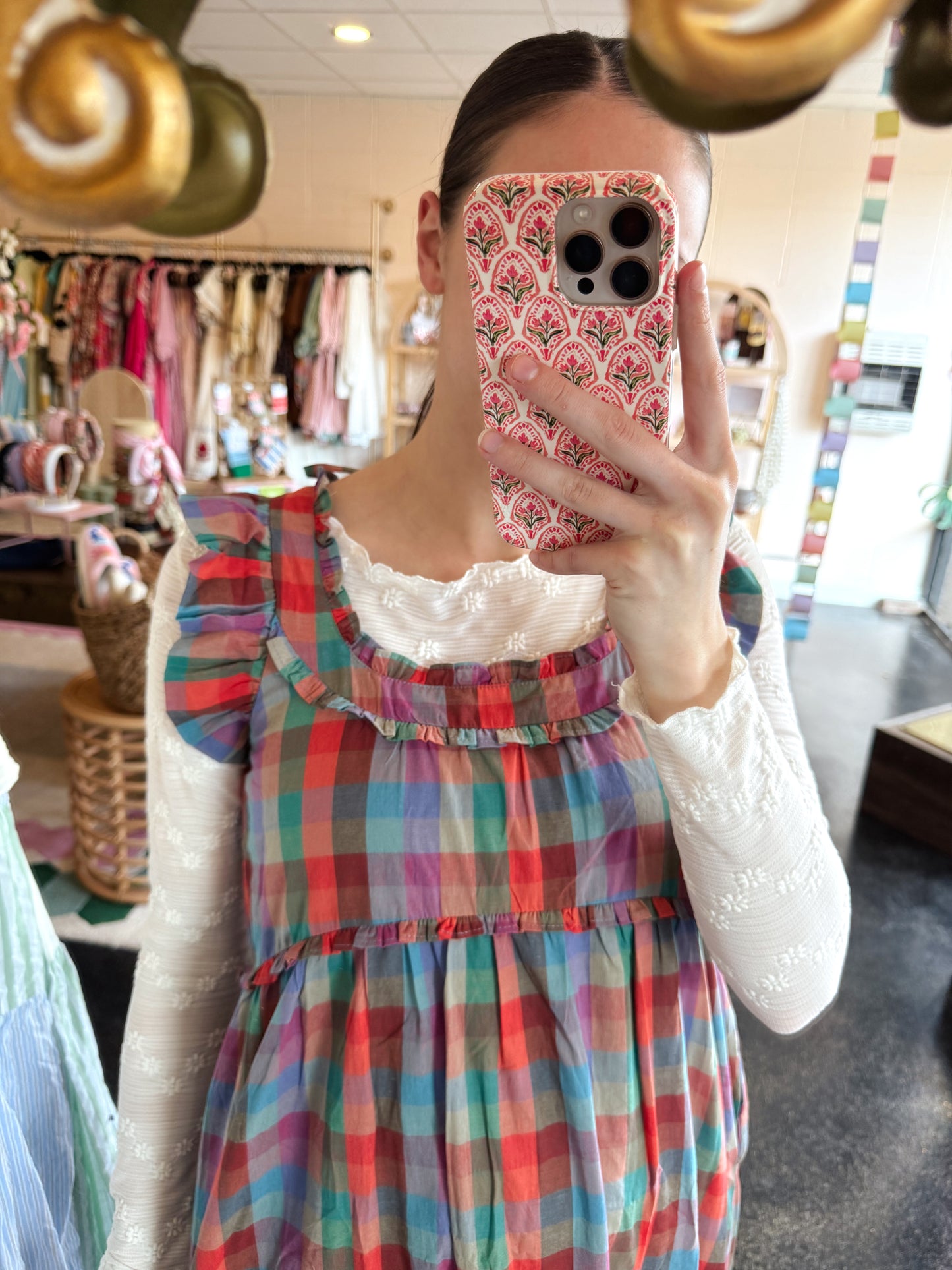 Multi Plaid Dress - SMALL