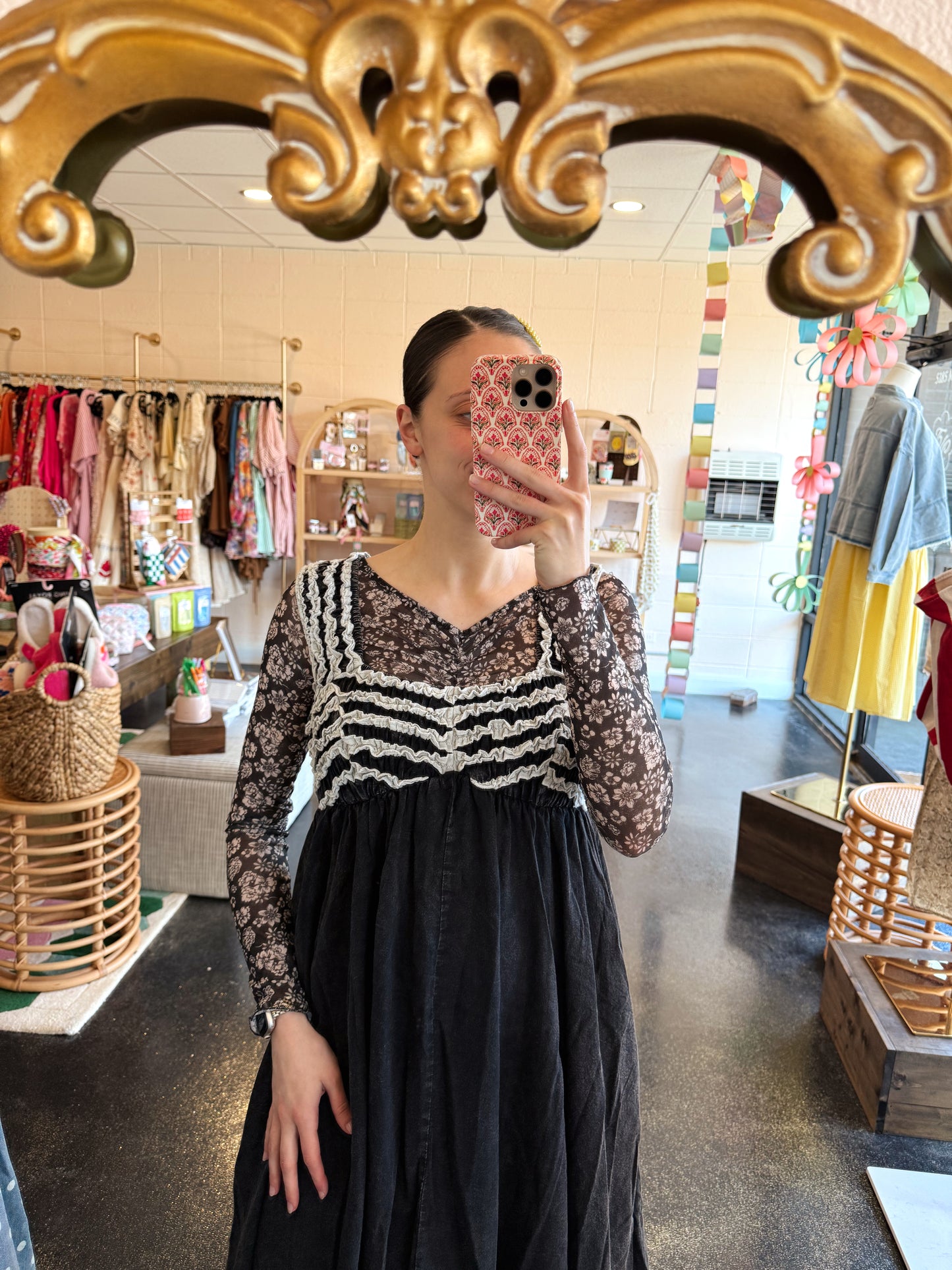Frilled Detail Washed Dress