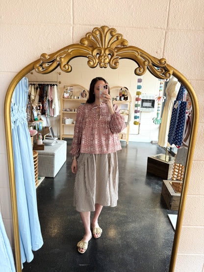 Striped Midi Skirt