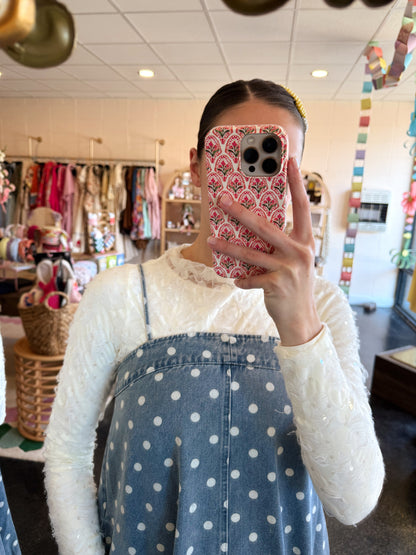 Polka Dot Denim Dress