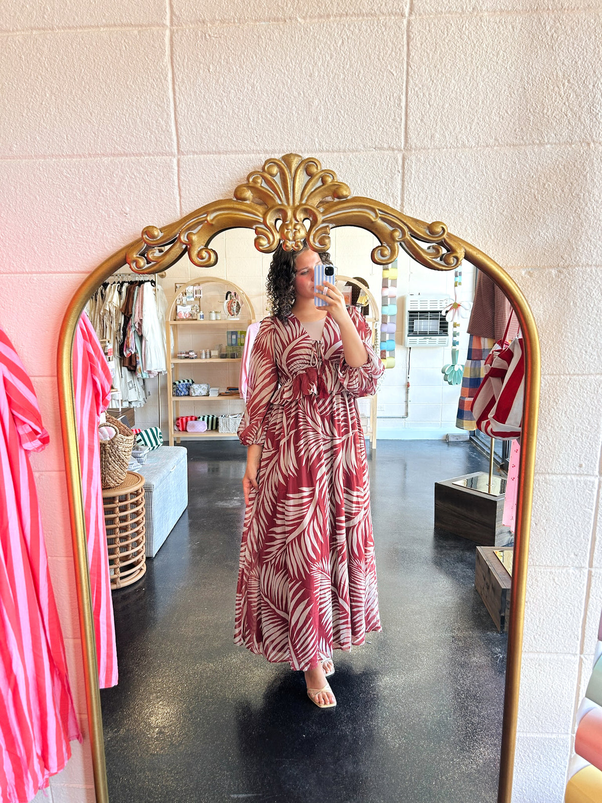 Burgundy Leaf Dress