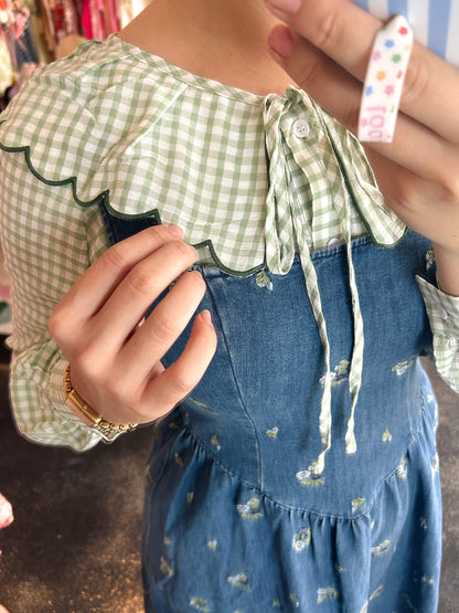 Gingham Collar Top