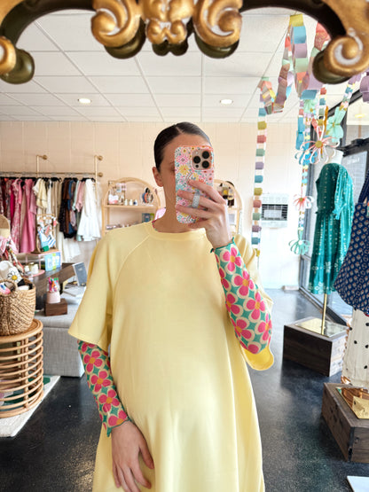 Green Big Flower Mesh Top