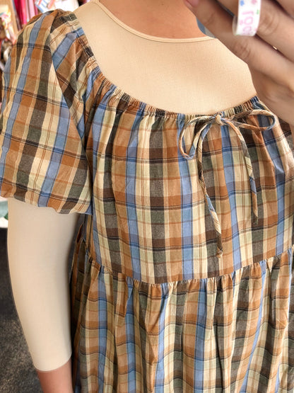 Mocha Plaid Dress