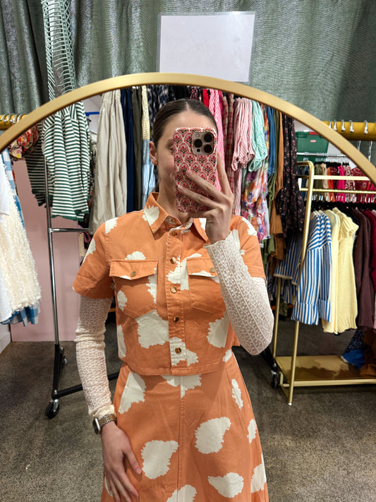 Orange Abstract Set Top