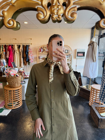 Olive Button Down Dress