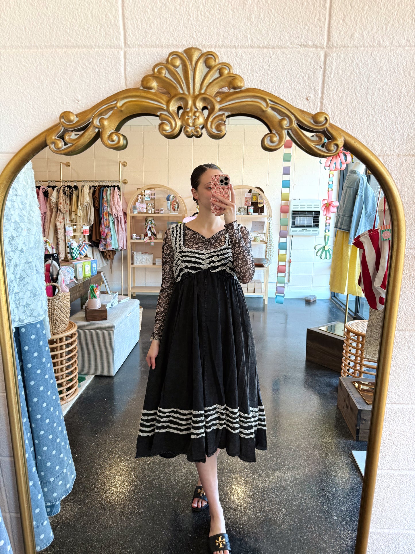 Frilled Detail Washed Dress