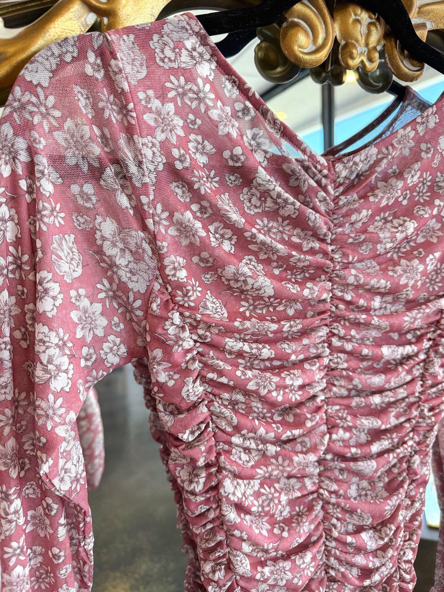 Mesh Print Top