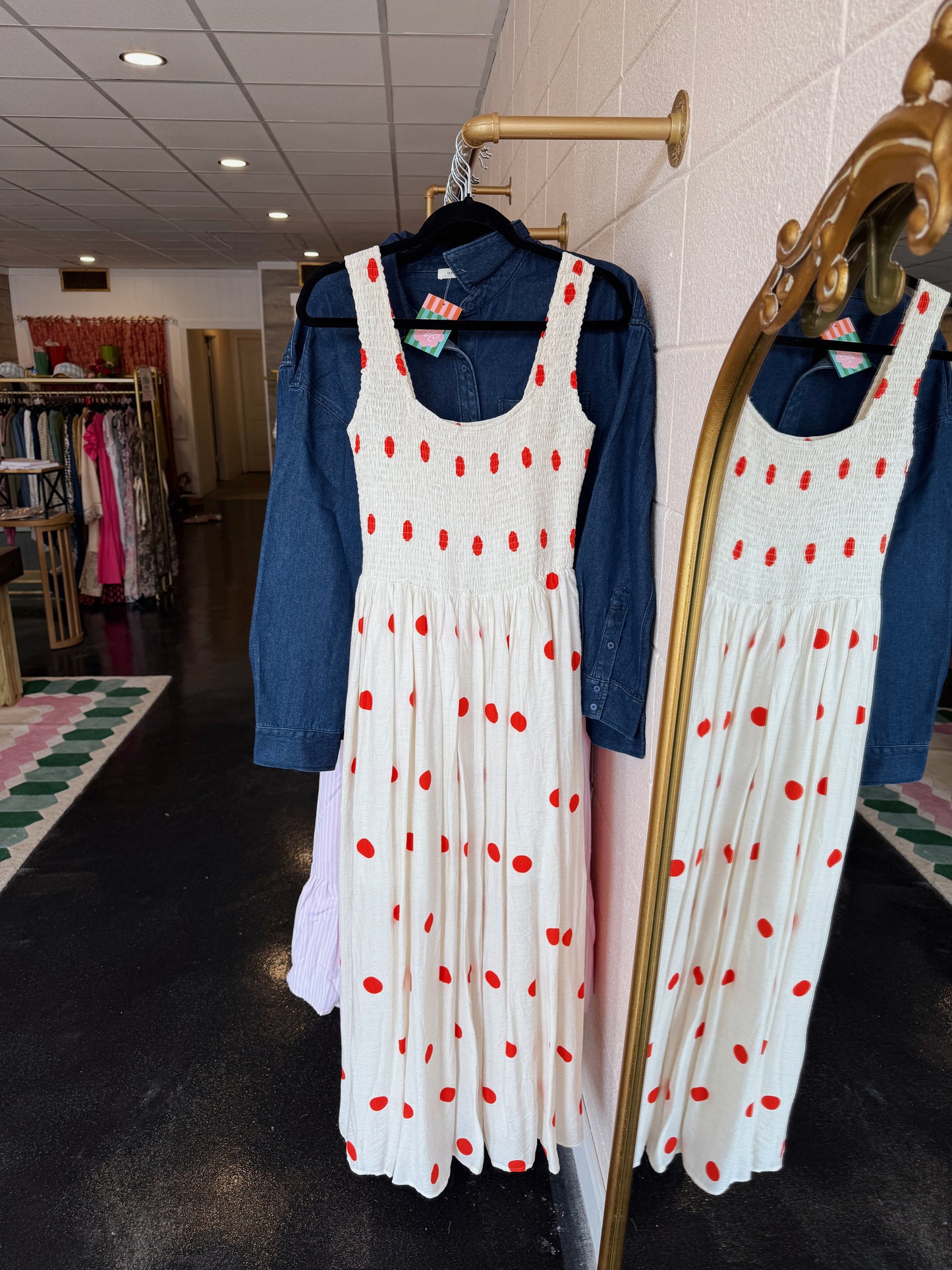 Polka Dot Print Maxi Dress