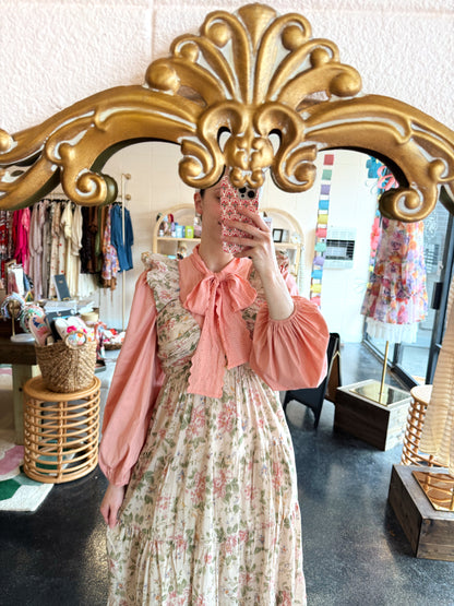 Floral Ruched Pleated Dress